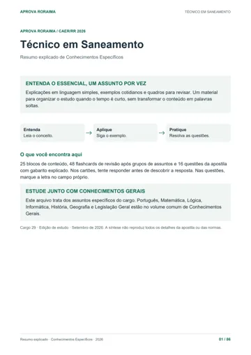 Capa do Resumo 10 — Técnico em Saneamento