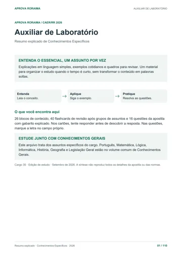 Capa do Resumo 6 — Auxiliar de Laboratório