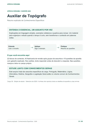 Capa do Resumo 7 — Auxiliar de Topógrafo