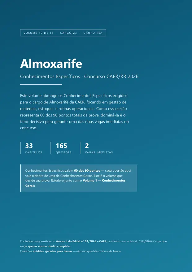 Capa do Volume 10 — Almoxarife