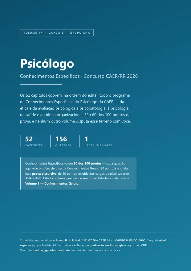 Capa do Volume 17 — Psicólogo
